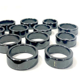 Wholesale 6mm Black Flat Style Hematite Stone Rings Assorted Sizes